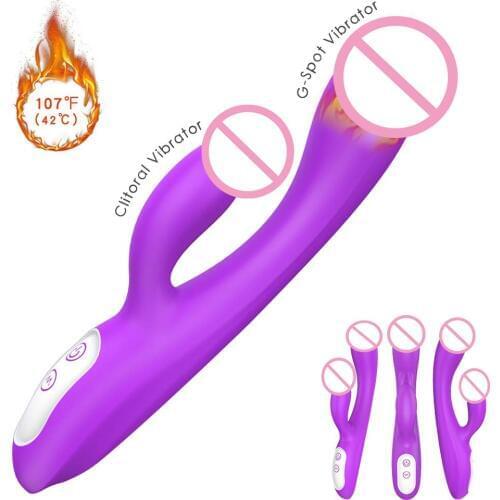 Heating Dildo Rabbit Vibrator Silicone Waterproof Female G Spot Vagina Clitoris Massager Sex Toys For Women Adult Erotic Product
