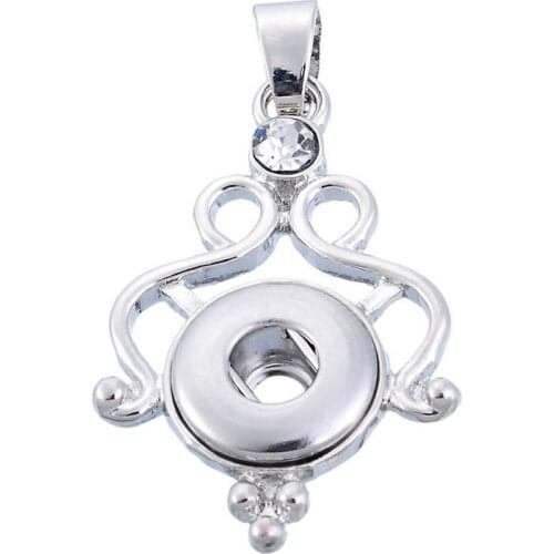 Hot sale charming snap Pendants necklace fit 12mm snap buttons fashion DIY Fittings for snap jewelry wholesale XL9009