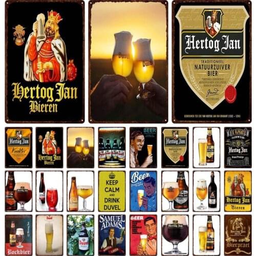 Famous Beer Brand Pin Up Signs Vintage Rusted Plate Poster Bar Pub Restaurant Wall Decor Art Crafts Metal Tin Sign Retro Plaques
