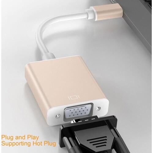 Usb Type-C To Vga Adapter Cable Adapter Notebook External Monitor Type-C To Vga Hd Cable Type-C To Vga Adapter