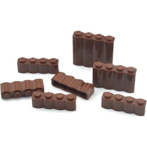 MOC 30136 Brick Modified 1 x 2 Log For Waved Building Blocks Parts Special DIY Educational Creative gift Toys