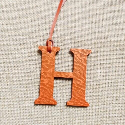 Leather English Letters Charm H Character Bag Pendant
