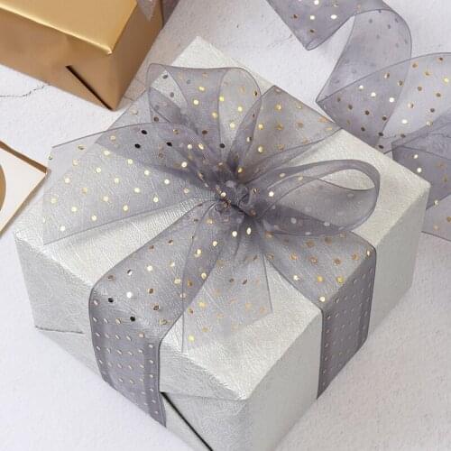 Dreamy Star Dots Snow Yarn Ribbon DIY For Birthay Cake Gift Wrapping Wedding Party Decoration Hand Made Craft Material Lace Bow