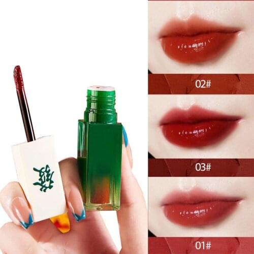 Mahjong Embossed Lip Glaze Mirror water moisturizing and easy-to-color lip gloss makeup TSLM1