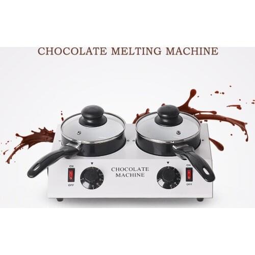Chocolate Melting Machine Double Pots Two Non-Stick Heating Boilers Electric Chocolate Cheese Sugar Melter Household Commercial