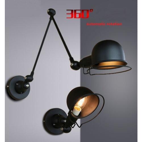 Mechanical arm Wall lights American retro rocker folding lamp creative personality restaurant wind industrial