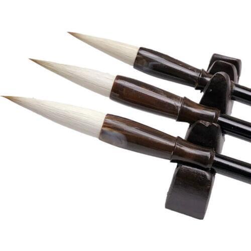3pcs Chinese Wolf Woolen Hair Writing Brush Set Ink Painting Multiple Hair Calligraphy Brush Pen Chinese Painting Brush Pen Set
