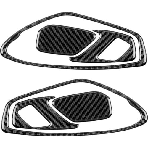 For Chevrolet Camaro 2016 -2020 Carbon Fiber Car Interior Door Handle Frame Cover Trim Door Bowl Sticker Door Lock Trim