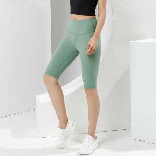 NCLAGEN Women Summer Sports Shorts High Waist Naked-feel Sexy Running Joggers Gym Biker Shorts Squat Proof Elastic Yoga bottoms