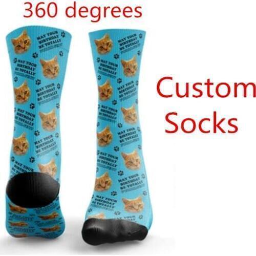 High Quality Fashion Custom 3D Print DIY Custom Design Men/Women Unisex Long Socks Design Birthday Sock Drop Shipping