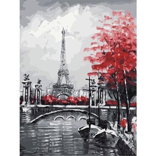 Landscape Eiffel Tower Fantasy Scene 11CT Cross Stitch Embroidery Kit Handicraft Handiwork Craft Painting Package Counted Design