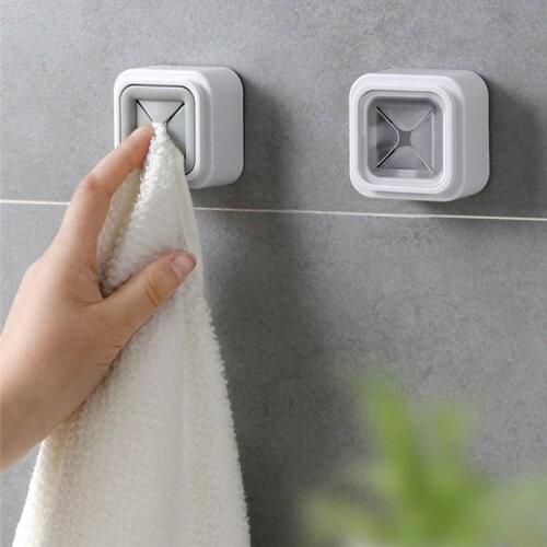PVC Plastic Hook Household Portable Wall Hanging Storage Dish Cloth Sandwich Bag Dry Towel Rack Self-adhesive Bathroom Tools