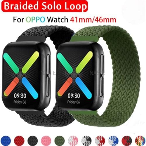 Correa Braided Nylon Strap For OPPO Watch 46mm Soft Loop Bracelet Band For OPPO Smart Watch 41mm Accessories Replacement Strap