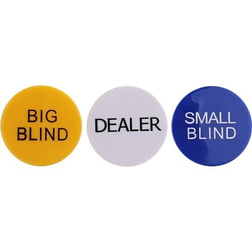 Portable 1 Set Poker Buttons Small Blind & Big Blind & Dealer Button 5cm