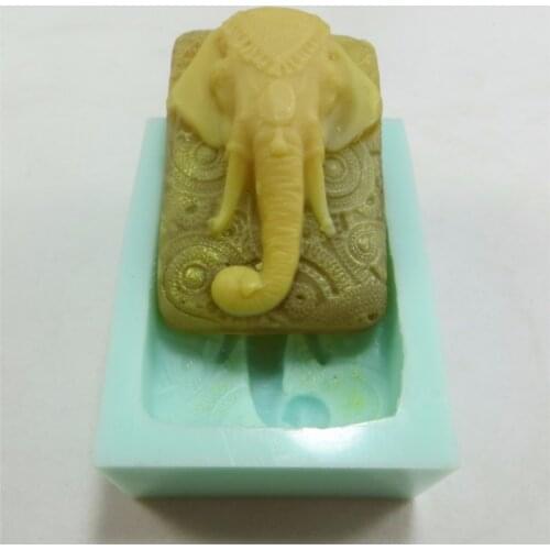 PRZY QT0030 Thai Elephant Silicone Mold Soap Plaster Animal Handmade Soaps Molds Hot Sale Soap Moulds Clay Wax Resin Indian