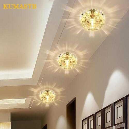 Modern 3W 5W Crystal Chandelier LED Ceiling Lamp Aisle Bedroom LED Lamparas de techo for Home Living Room Crystal Lighting