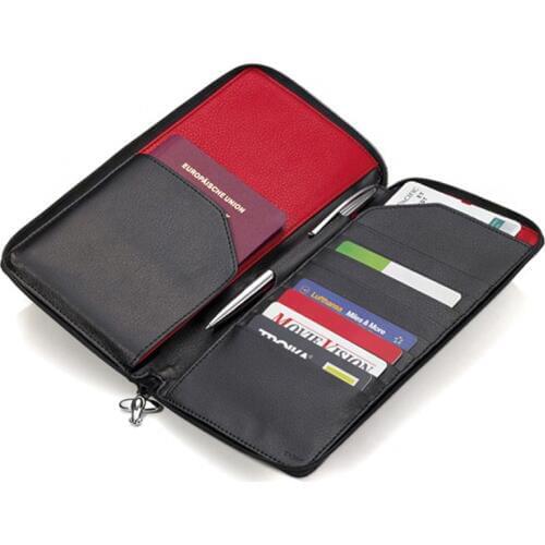 Modern- Luxury Brand 100% Cow Genuine Leather Men Travel Wallets Passport Holder Passport Cover Card Holder Organizer