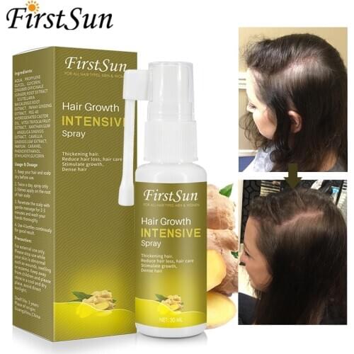 FirstSun Hair Growth Spray for Fast Hair Growth Liquid Spray Tonic Anti Hair Loss Prevent Baldness Nourish Hair Roots Regrowth