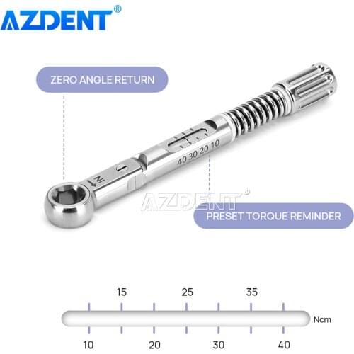 AZDENT Dental Implant Torque Wrench Ratchet 10-40Ncm Dentistry Tools