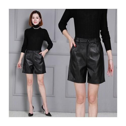 Top brand Fashion 2020 New Women Genuine Sheep Leather Shorts KS57 high quality