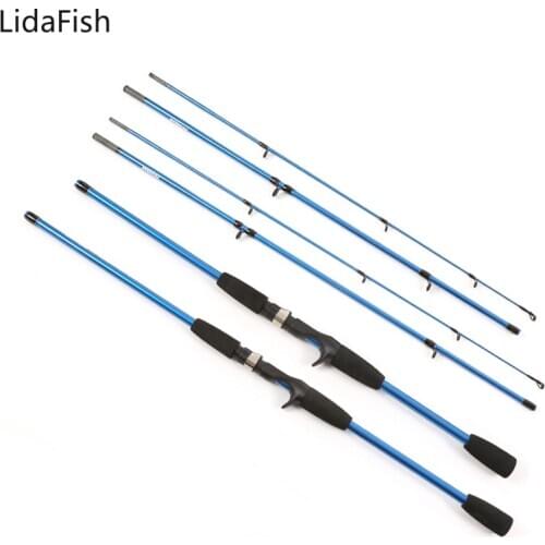 1.8m 2.1m 3 Sections Carbon Fiber Spinning/Casting Fishing Rod Fast Action Ultralight Fishing Pole Travel Rod