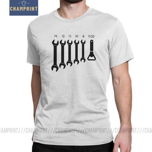 Screw Wrench Opener Mechanic T-Shirts Men Car Fix Engineer Vintage Cotton Tee Shirt Short Sleeve T Shirts 4XL 5XL 6XL Clothes