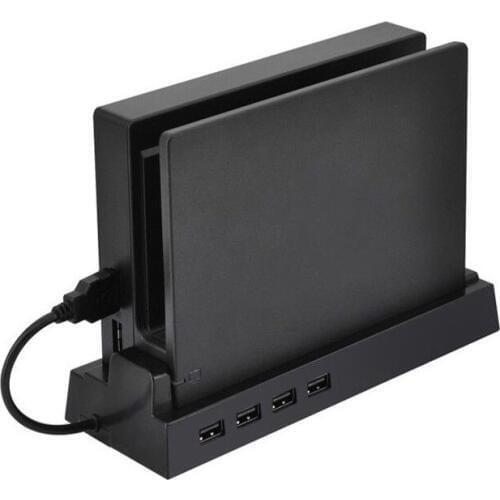 OSTENT 4 USB Port Hub External Splitter Expansion Adapter Stand for Nintendo Switch