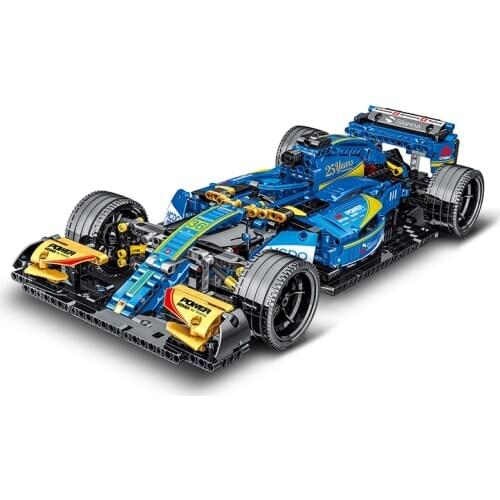 Technic Supercar Series Bricks Toys Magic Blue Renault RS 18 F1 Formula Racing Building Blocks Vehicle C36 Model Building Kit