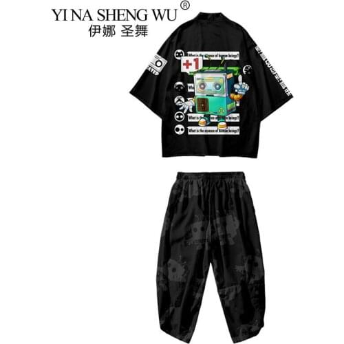 Japanese Kimono Loose Harajuku Cardigan Coat Men Haori Yukata Male Samurai Costumes Clothing Mens Kimono Shirt Mens Jacket Suit