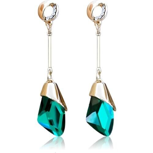 Women Clip On Earrings No Piercing Cz Zicon Long Dangle Clipon Earings Fashion Vintage Tassel Jewelry For Woman Ladies Wedding