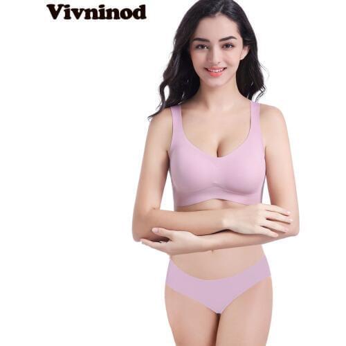 Sexy Seamless Bra Breathable Push Up Fitness Sport Wireless Brassiere Set Women Rimless Bra Set Lovely Padded Bra Plus Size Vest