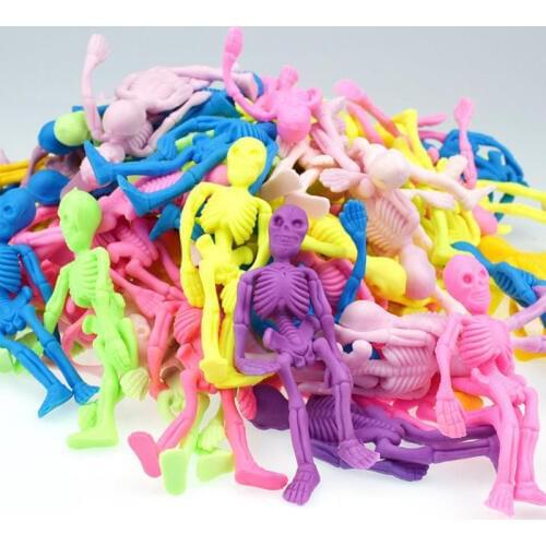 10 Pcs/set Kawaii Funny Anti-stress Human Skeleton Skull Bones Toys Kids Party Favors Scary Toy Kid Halloween Gifts