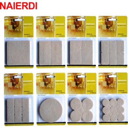 NAIERDI 2-32PCS Self Adhesive Mat Table Chair Round Furniture Leg Pad Protector Feet Floor Square Slip Mats Bumper Home Hardware