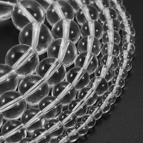 4 6 8 10 12MM Round Transparency Glass Bead For DIY Making Bracelet Necklace Loose Beads Jewelry Findings Accessories