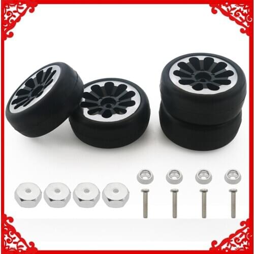 4pcs 63mm alloy 10 spoke rim wheel rubber tire for rc hobby model car 1-10 WPL D12 drift truck upgraded parts