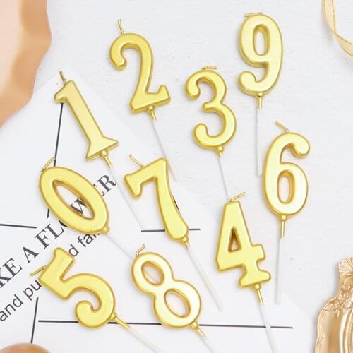 5pcs/set Number Birthday Cake Candle 0-9 Number Candles Wedding Anniversary Birthday Party Cake Decoration Birthday Party Decor