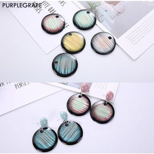Resin AB light diy earrings jewelry accessories materials homemade semi-finished fashion round ring 6pcs