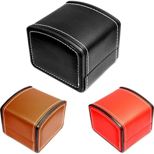 80% Hot Sales!! Faux Leather Square Jewelry Watch Case Display Gift Box with Pillow Cushion
