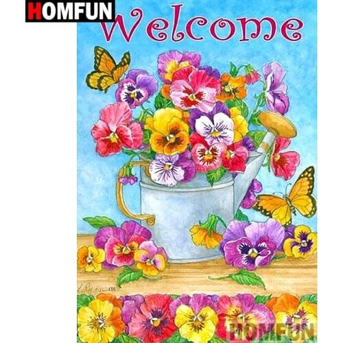 HOMFUN Full Square/Round Drill 5D DIY Diamond Painting "Flower landscape" Embroidery Cross Stitch 3D Home Decor Gift A12832