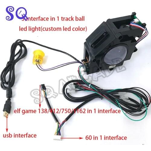 Arcade Console Tracking Ball Led Custom Multi-function Elf Game 450/750/1162 60 In 1 Usb 3 In 1 Coin Operated Game Machine