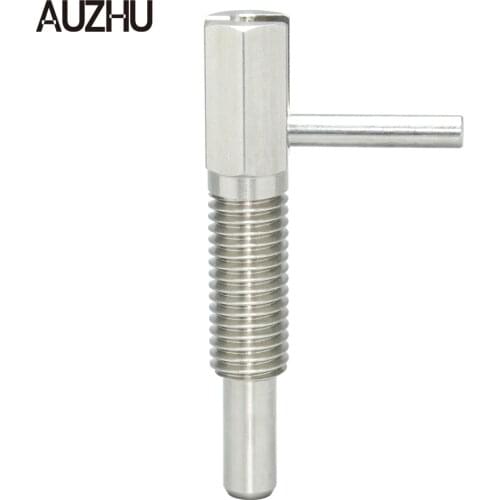 AUZHU PTJ -Stainless Steel Indexing Plunger,Spring Plunger with Rest Position,L-shaped Knob Bolt,Spring Lock Pins Dia M6/8/10/12