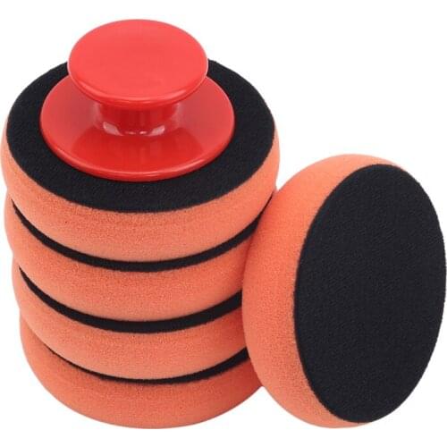 Car Round Polishing Waxing Sponge 6pcs/Set Car Cleaning Maintenance Tool Set Car Cleaning Brush Car Accessories