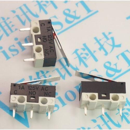 Free shipping 100PCS With han Mouse Switch Click switch 3-Pin 1A 125V AC rectangular switches Miniature Micro Switch Push button