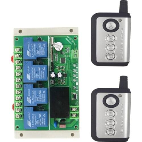 AC 220 V 240V 250V 380V 4 CH RF Wireless Remote Control 1* Receiver +2* Transmitter Household power on/off