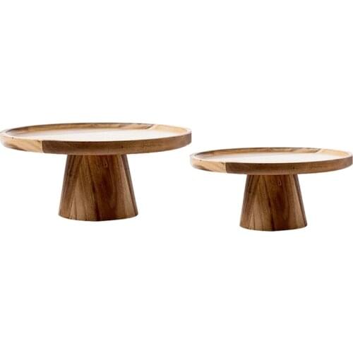 BMBY-Wood Tray for Fruit Cake Dessert Stand Table Home Decor Photography