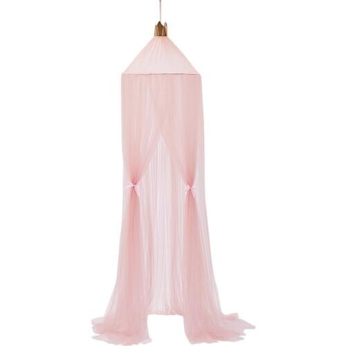 Baby Crown Tent Hanging Lace Kid Bedding Round Dome Bed Canopy Bedcover Net Curtain Home Bed Crib INS Layer Yarn Playing House