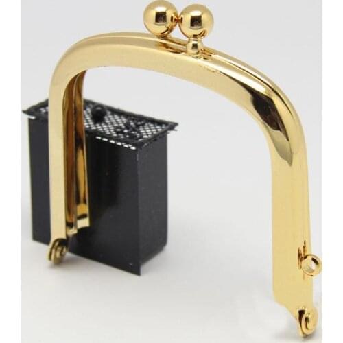 7cmx6.5cm gold arch With o ring Long legs no hole purse frame kiss clasp DIY coin purse bag accessories 5pcs/lot