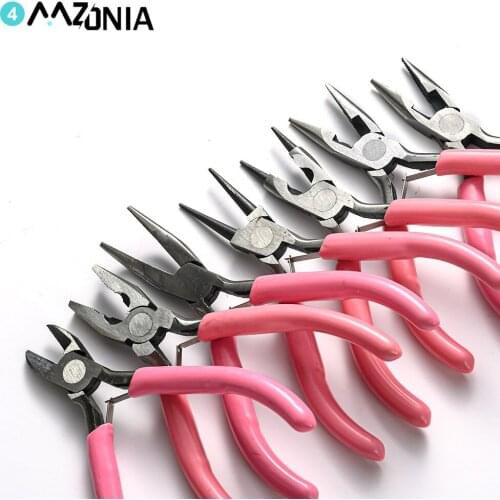 Jewelry tools pliers pink vice black round head pointed nose pliers Wire Pliers Hand Tools DIY Jewelry Making Pliers Set