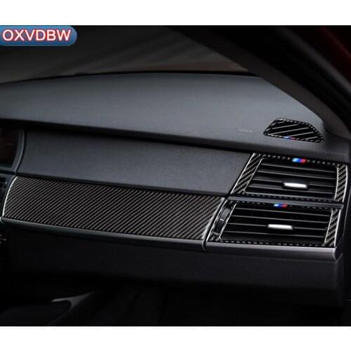 Interior Car Styling For bmw e70 e71 Carbon Fiber AC Air Outlet Frame Dashboard Decoration Stickers X5 x6 2008-2013 Accessories