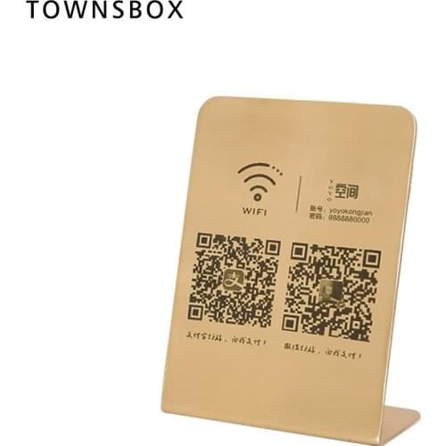Dimensional Scan Code Of Alipay Sign Stand Desk Metal Name Plate Brass Custom Wechat Code Showing BillBoard Metal